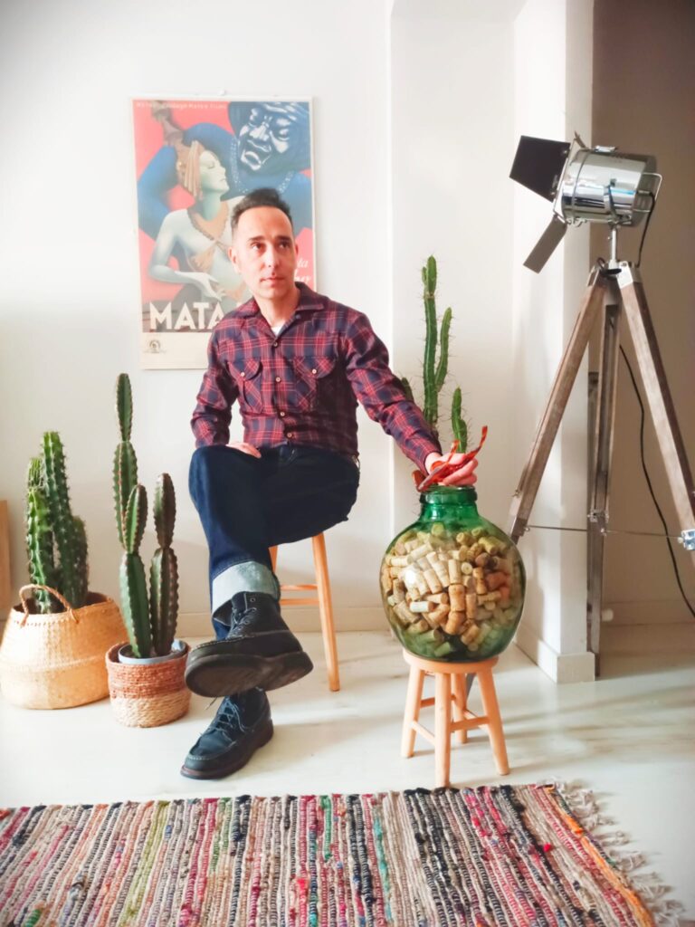 Camisa cuadro escocés en tonos gris y burdeos