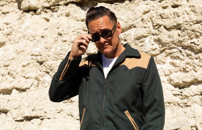 Combi Jacket verde y beige